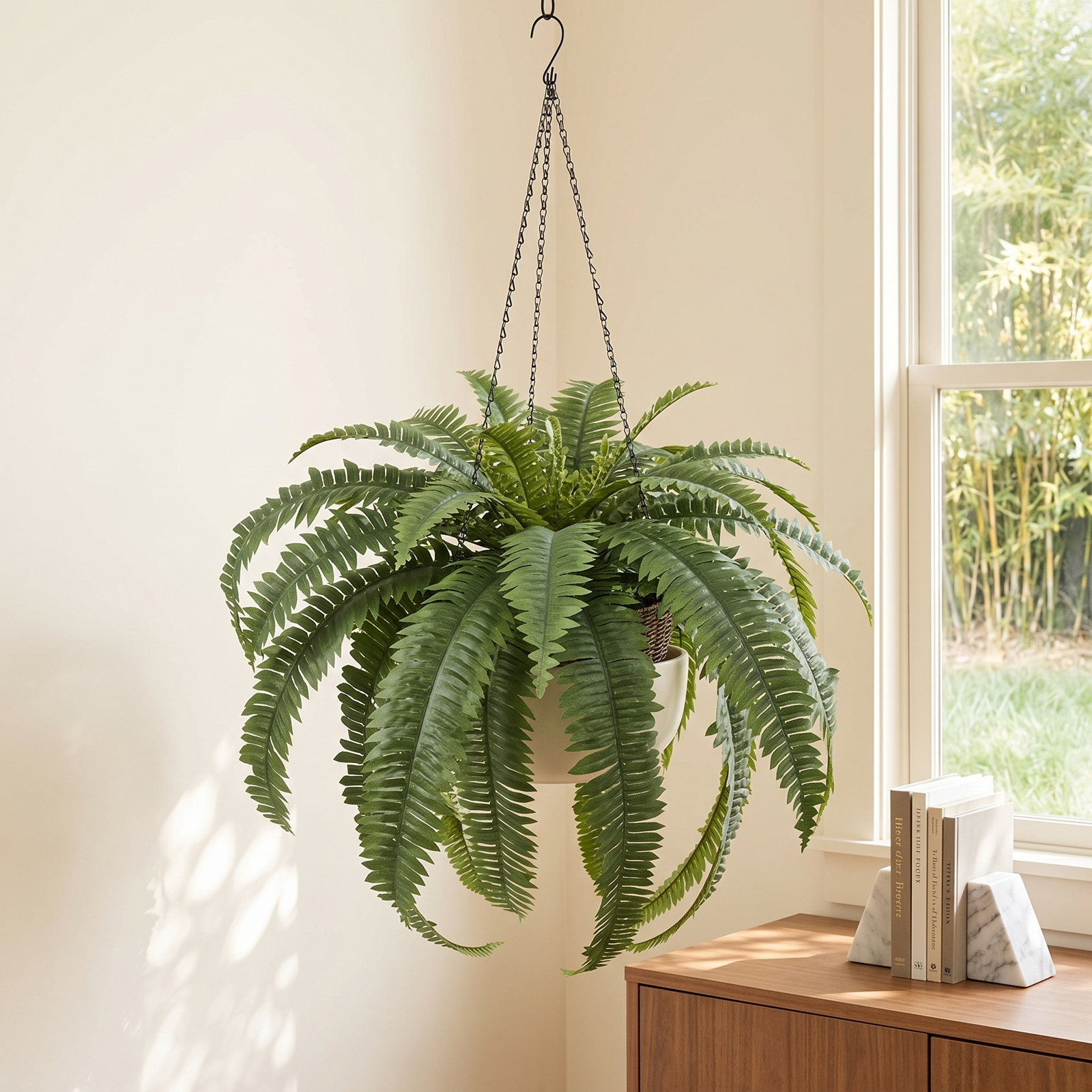 Adcock 30" Fern Plant in Basket, 1