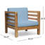 2 chaises club Mid-Century modernes - bois, bleu pacane et 2 pièces