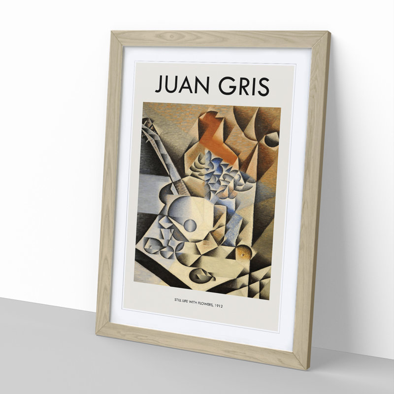 Still Life With Flowers by Juan Gris - Single Picture Frame Print, Oak Framed, 36cm H x 27cm W x 2cm D