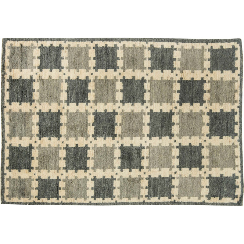 Modern One-of-a-Kind Rectangle 4'10" X 7'1" Hand Knotted Area Rug