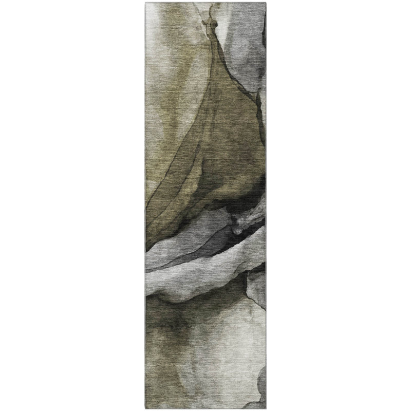 Premium Machine Washable Lonon AMF1937 Abstract Rug, Runner 2'3" x 7'6"