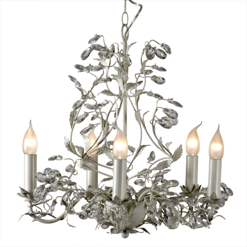 Glasser 5 - Light Candle Style Chandelier, Grey Beige