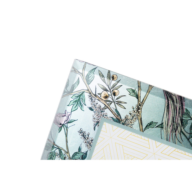Foil Printing Glass Photoframe, 23 cm H x 18 cm W x 2 cm D
