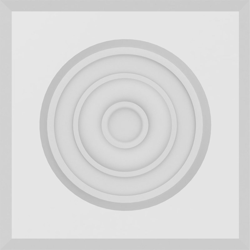 Rosette standard Sedgwick Bullseye avec bord biseauté, H 5 po x l 5 po x P 1 po
