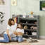 Bonifaz Latitude Toy Storage Unit with 8 Removable Bins for Playroom Cabinet Grey