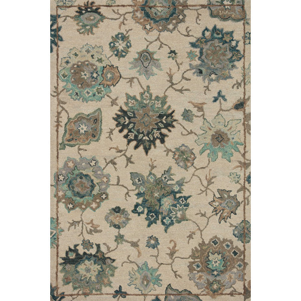 Langley Street Kraker Hand Hooked Wool Floral Rug & Reviews | Wayfair