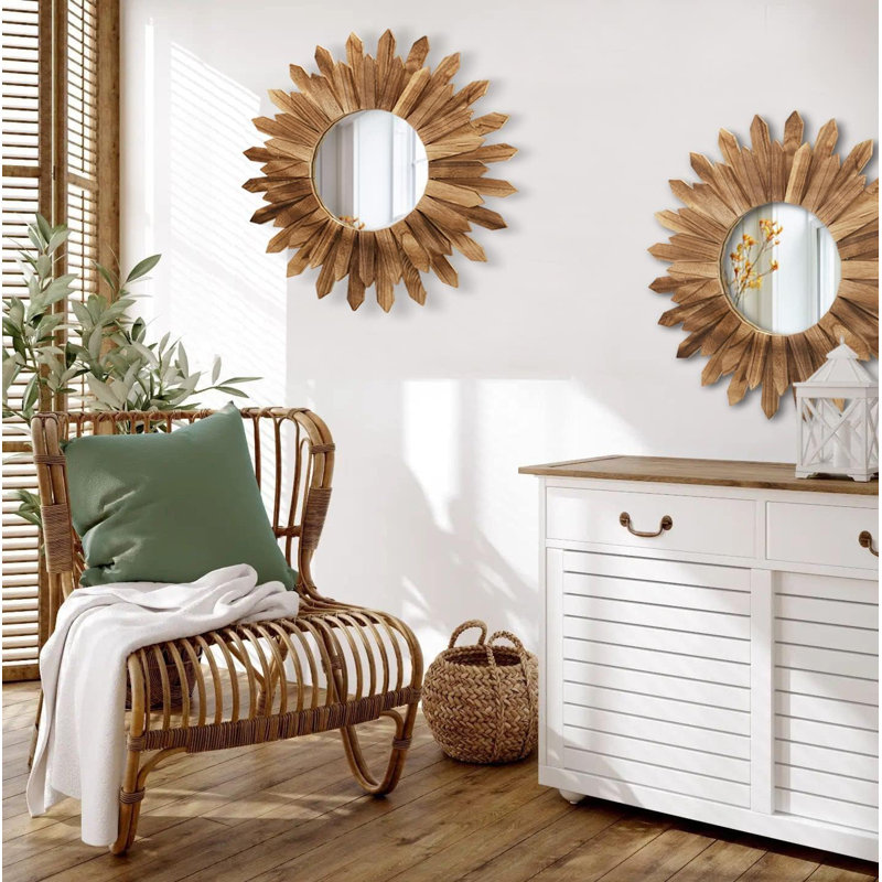 Ensemble de 2 miroirs muraux 22 pouces Boho