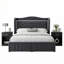 Ensemble de chambre à coucher 3 pièces, lit plateforme tapissier en velours avec éclairage à DEL et 2 tiroirs de rangement sous le lit, 2 tables de chevet avec tiroirs-749146476-749146479