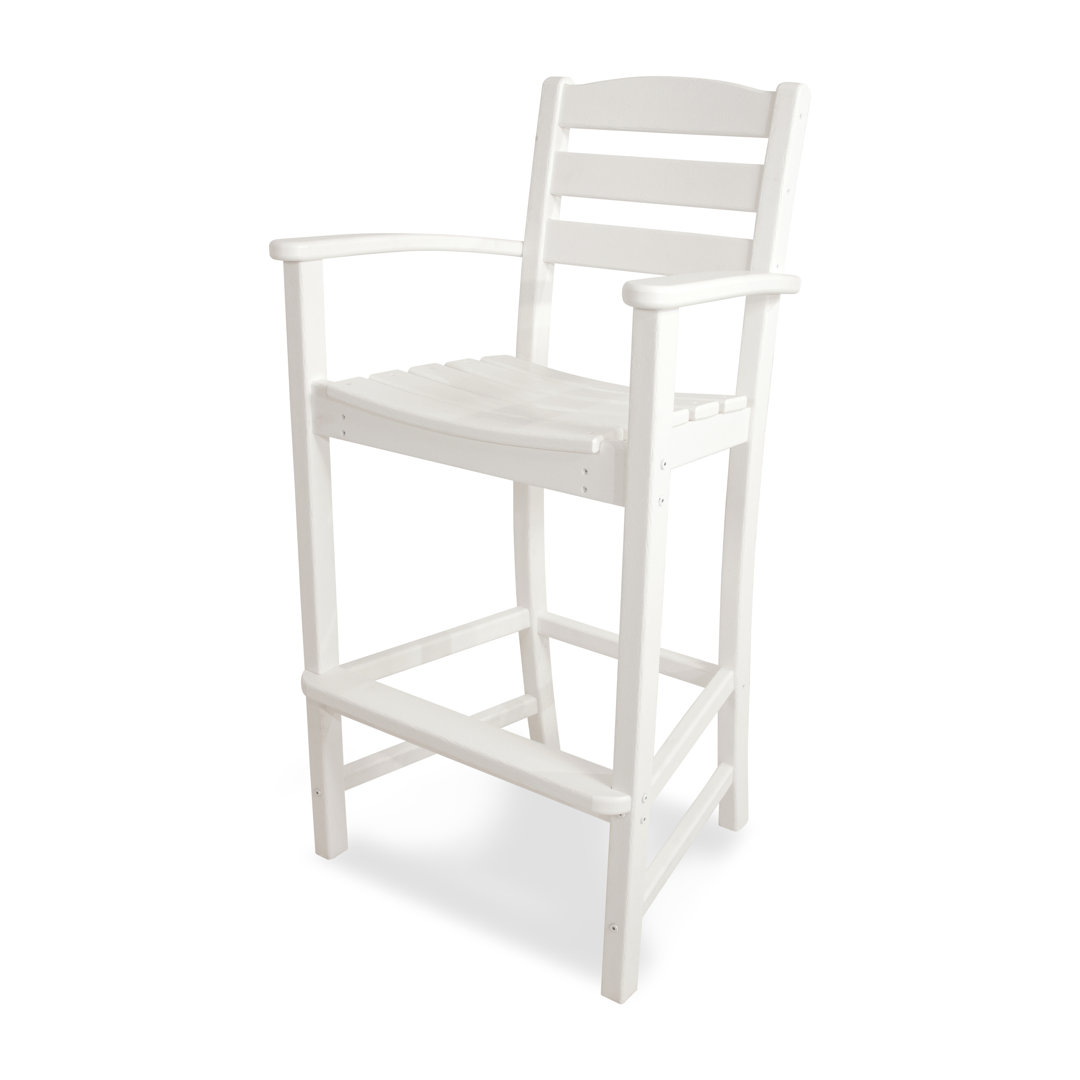POLYWOOD La Casa Café Bar Arm Chair POLYWOOD® Frame Color: White Seat to Floor Height: Bar Stool (30.13" Seat Height)