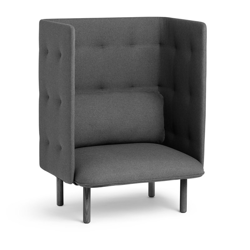 Méridienne QT, Tissage simple gris foncé / mousseline