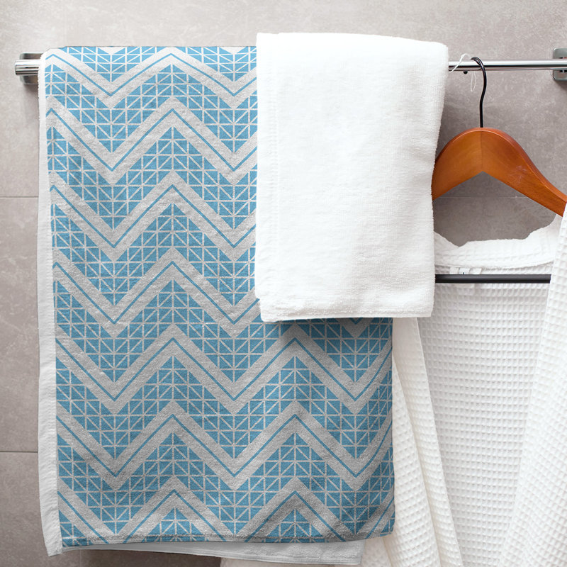 Stephenie Bath Towel, Powder Blue/White