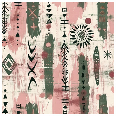Tribal Abstract Symbols Double Sided Throw Pillows