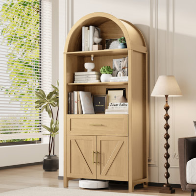 Bibliothèque arquée avec armoire et tiroir