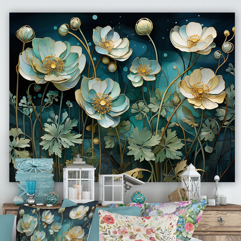 Ornements méticuleusement détaillés - Impression sur toile Buttercups, Toile tendue, H 30 po x l 40 po