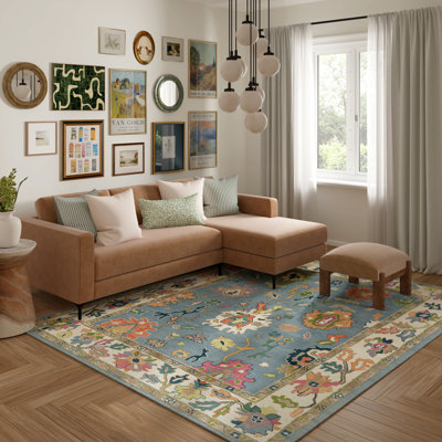 Aitana Vintage Floral Handmade New Zealand Wool Blend Indoor Area Rug