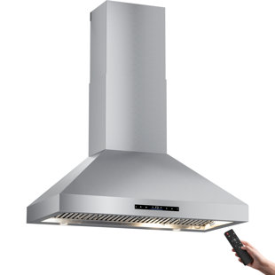 48 Inch 900 Cfm Ducted Wall Mount Range Hood In In Stainless Steel, With Remote Control And Led Light