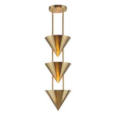 Versus 28-in Patina Brass 3 Light Pendant