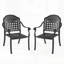 Chaise de patio en fonte d'aluminium 2 pièces résistante aux intempéries avec coussins confortables pour la détente et la durabilité à l'extérieur
