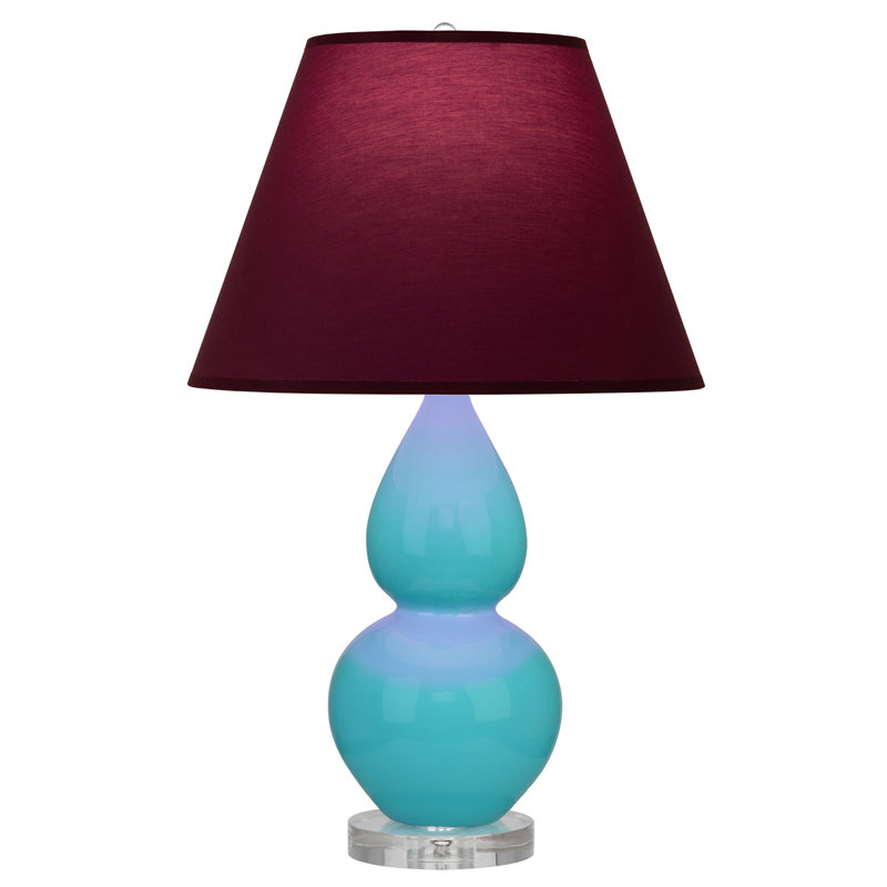Petite lampe d'appoint à double gourde, Bleu crème, Prune / lavande