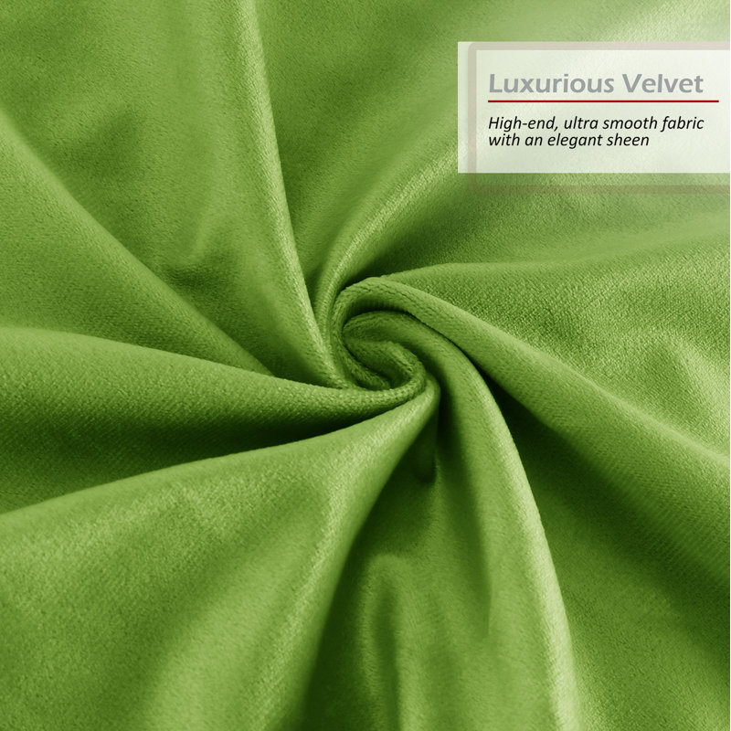 Garden Green Velvet Hypoallergenic 20" x 20" Pillow Covers Set