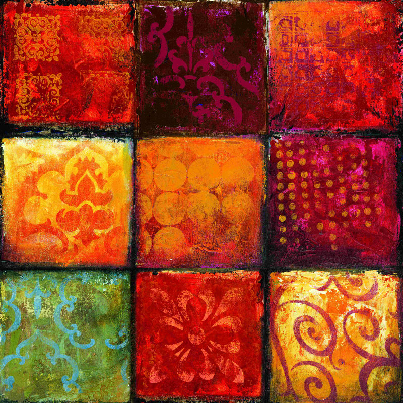 Carreaux d'épice - peinture sur toile tendue, H 12 po x l 12 po