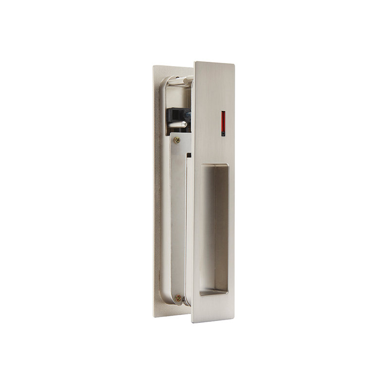 Gemini Pocket Door Lock, Satin Chrome