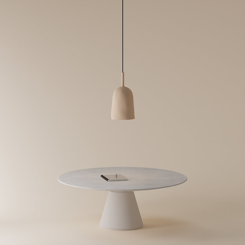 Vessel Pendant Light, Peach, 18" H x 14.5" W x 9" D, Black