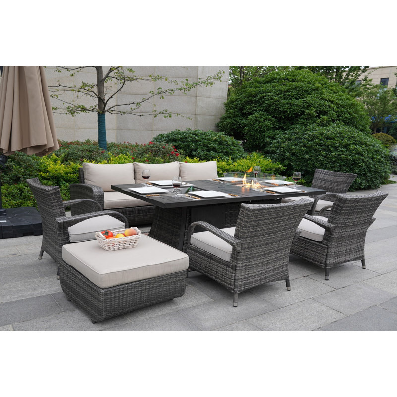 Aliaksey 8 - Person Patio Conversation Set with Cushions