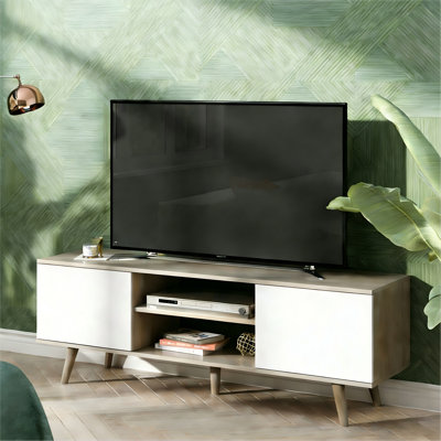 Bria 53.5" TV Stand for TVs up to 60", Modern TV Stand with Adjustable Shelf and Storage, Wooden TV Console for Living Room and Bedroom