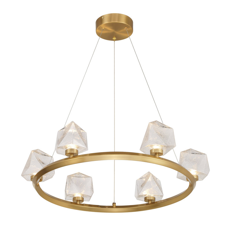 Yorkton 6-Light Chandelier in Warm Brass, Brass, 6 Lights