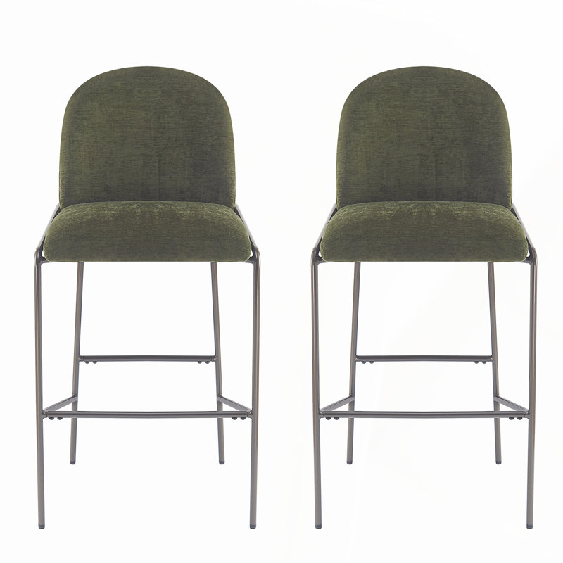 Ensemble de 2 tabourets de bar Galen, Vert olive