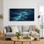 «Three Dolphins in Deep Blue Ocean with Golden Stars», art mural-31639788