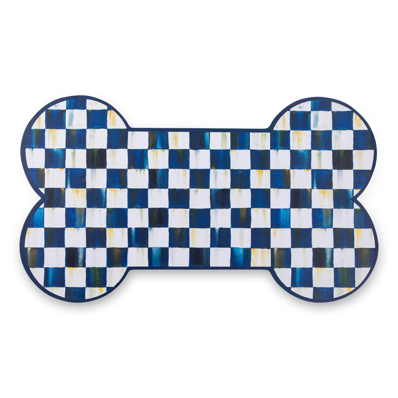 Rosy Check Pup Placemat, Navy/White