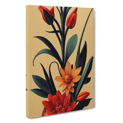 XC1022-4585X The Passionate Flowers 1 Piece Wrapped Canvas Wall Art