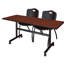 Table gigogne d'appoint Nevjana, 2 chaises empilables-32962089-32962095-32962097