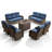 9-Piece Outdoor Wicker Garden Large Family Sofa Conversation Set With Swivel Chairs And Fire Pit Table-536278242-279224106