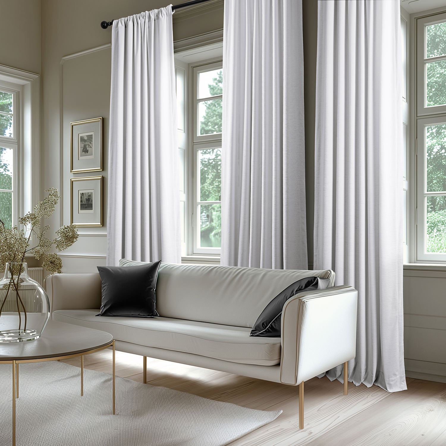 Hartley Ravello Burnout Velvet Curtain, White, 50" W x 96" L