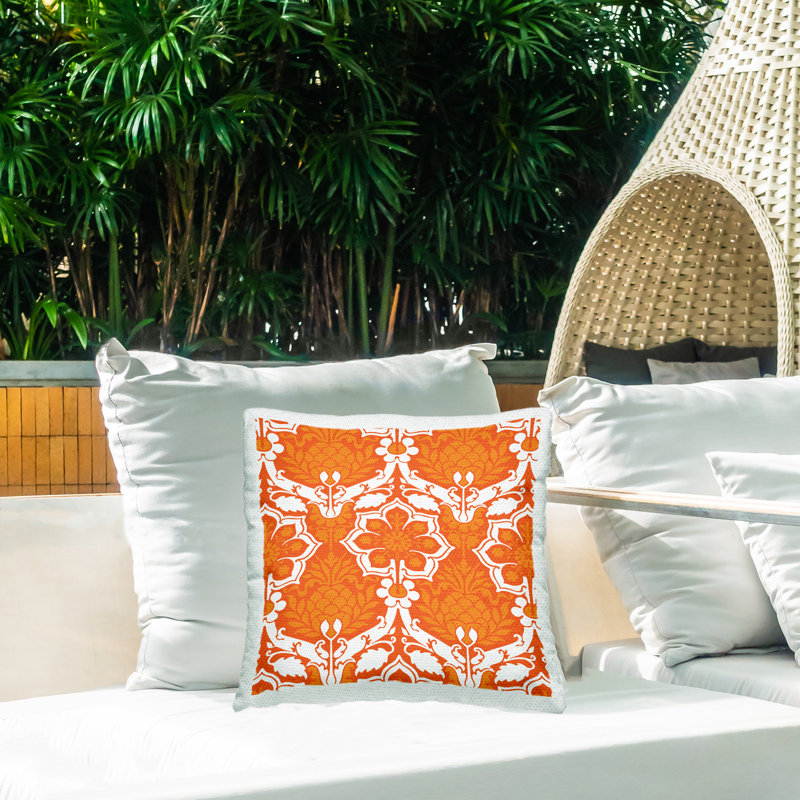Damask Outdoor Throw Pillow