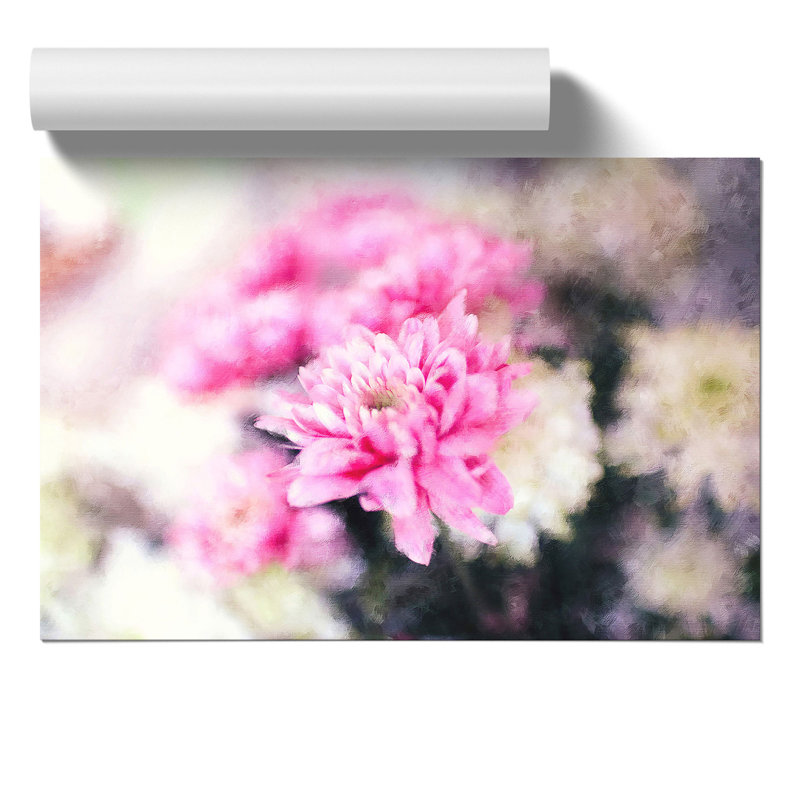 Pink and White Flowers Painting - Frameless Print, 30cm H x 42cm W x 0.1cm D
