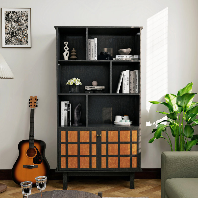 Bibliothèque avec armoire, bibliothèque avec portes, noir