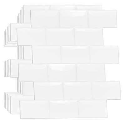 Agha Glossy Subway Metro Classic Brick 3D Tile Sticker 30.5 x 15.4cm