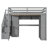 Full Loft Bed Frame with Built-In Wardrobe, Study Desk, Storage Shelves &  Lights, Space-Saving Design for Bedroom-Grey-1047738592