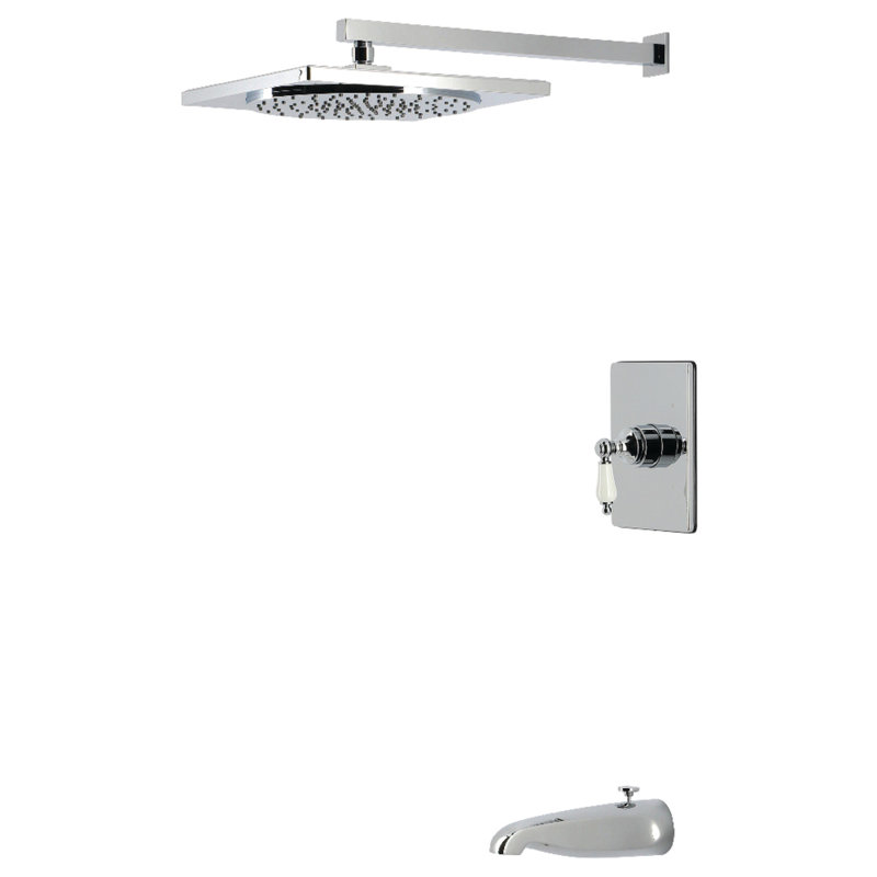Robinet de baignoire et douche à pression équilibrée Kingston, Polished Chrome
