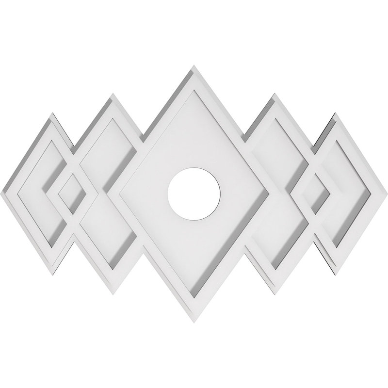 Diamètre intérieur de médaillon contemporain en PVC de 3 po Zoe, H 14,625 po x l 22 po x P 1 po