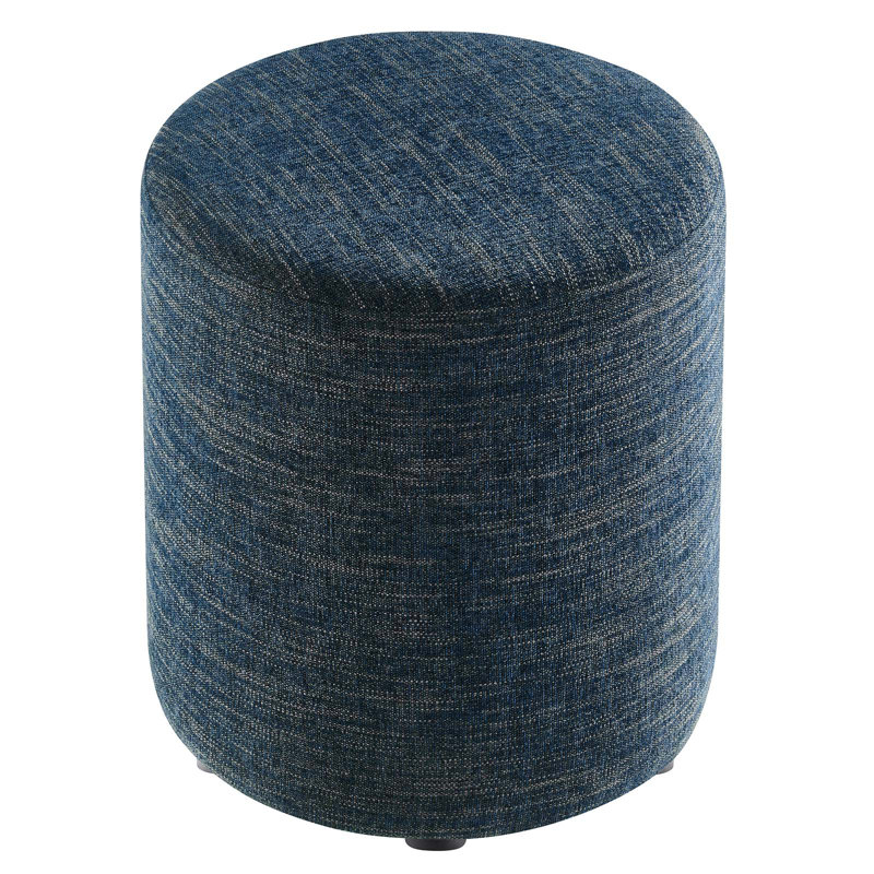 Modway Callum Upholstered Ottoman, Heathered Weave Azure Fabric