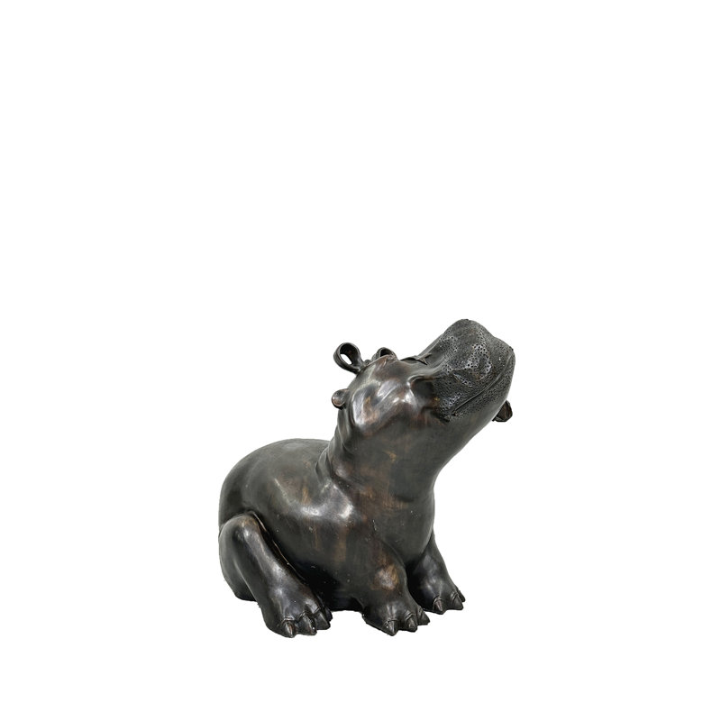 Sculpture bronze hippopotame