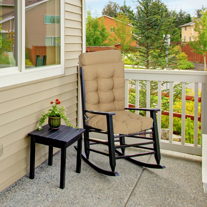 Outdoor High Back Chair Cushion Set, Brown