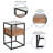 Riaan Glass End Table with Drawer and Shelf in Rustic Wood Grain Finish