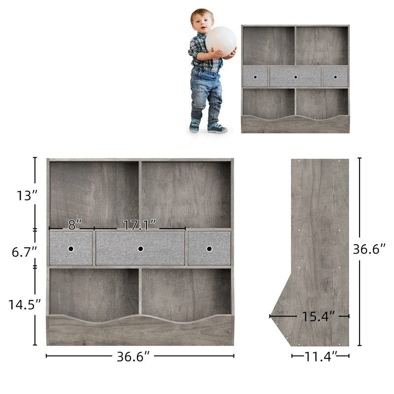 Abinaash Bookcase, Grey