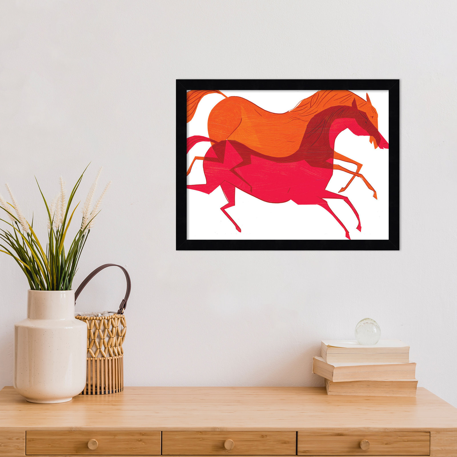 Horses Print by Richard A. Allen, Black, 13" H x 17" W